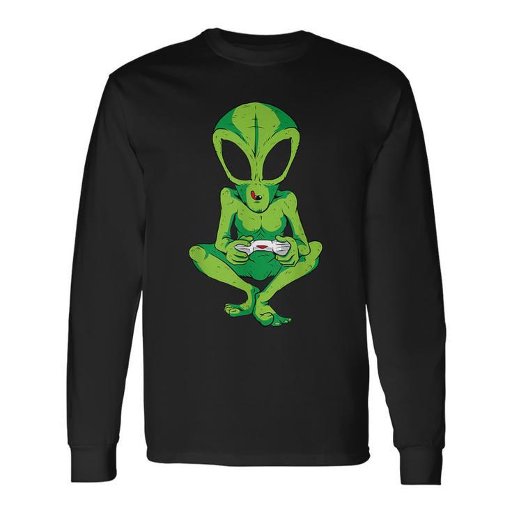 Gaming Alien Console Video Game Controller Cool Gamer Long Sleeve T-Shirt