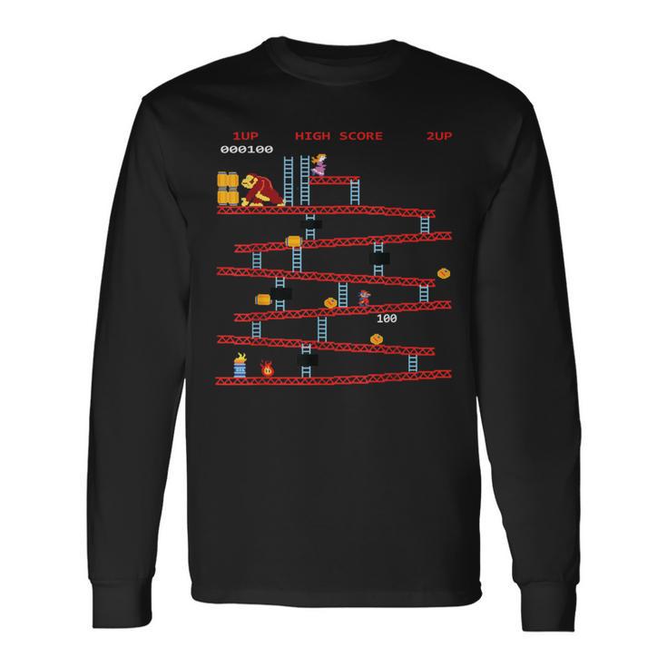 Gaming Arcade Retro Video Game Console Vintage Gamer Long Sleeve T-Shirt