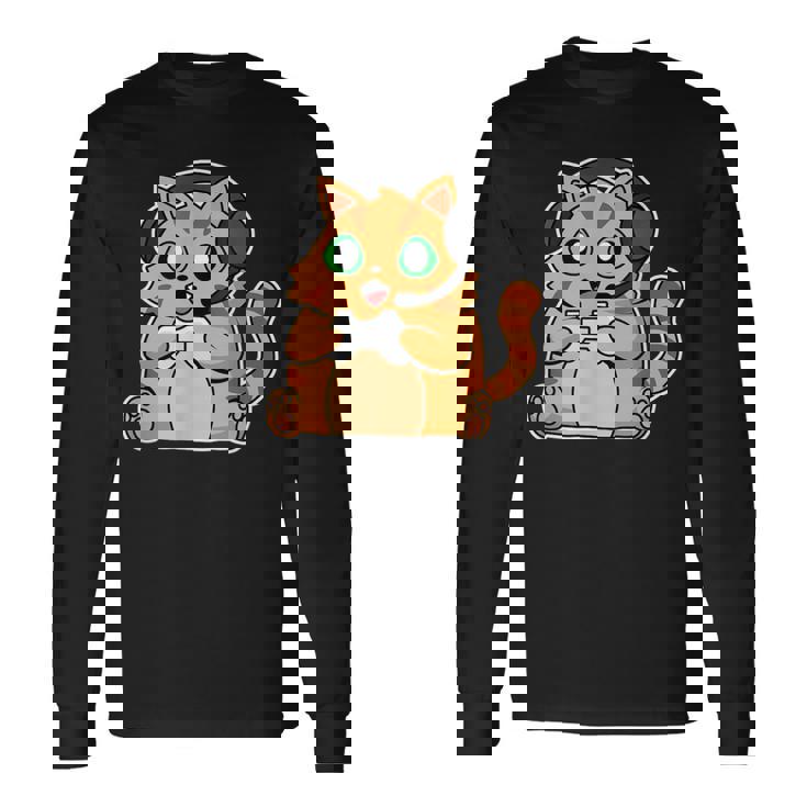 Gaming Gato Iideojuego Iideojuego I Ordenador I Pc Camiseta de manga larga