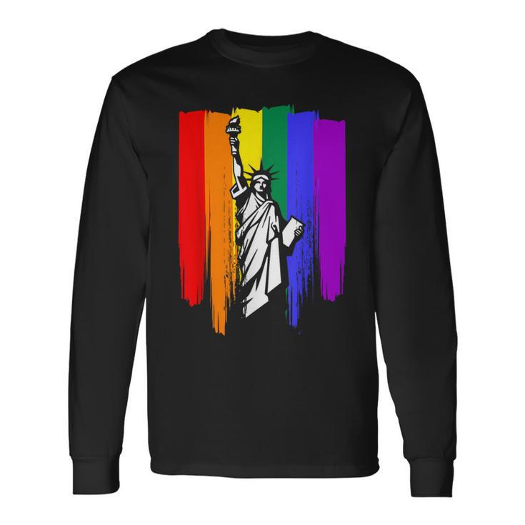 Gay Pride New York Lgbt Statue Of Liberty For New Yorker Long Sleeve T-Shirt