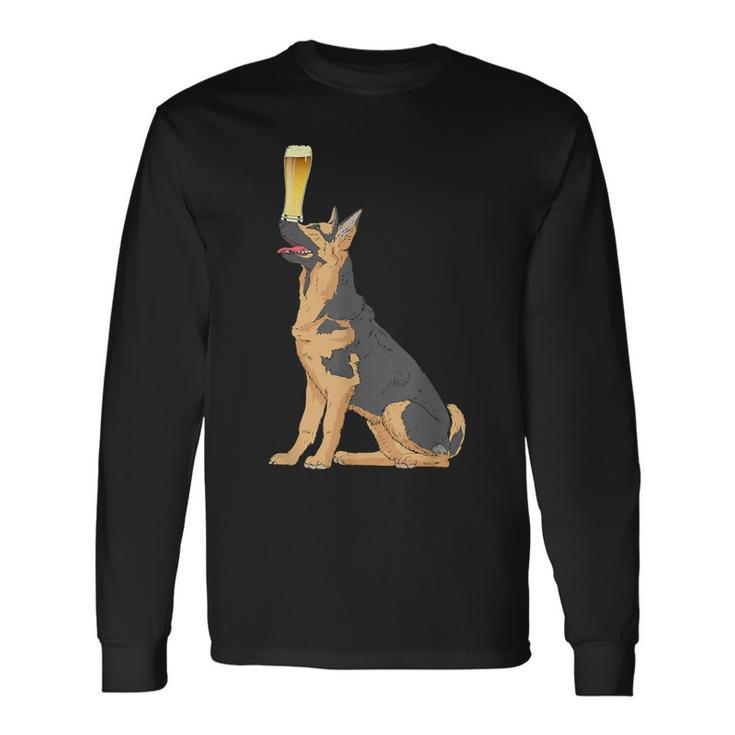 German Shepherd Vintage Dogs Craft Beer Long Sleeve T-Shirt