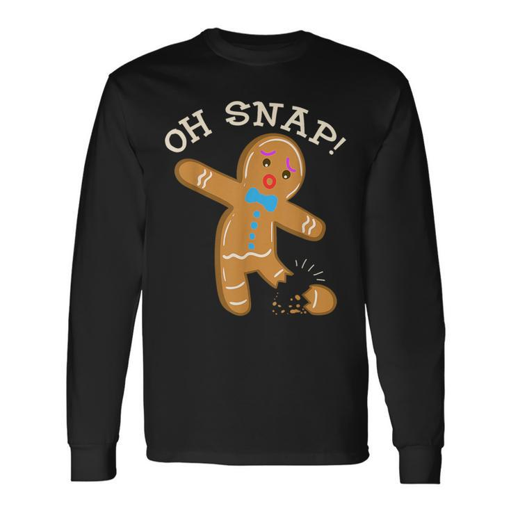 Gingerbread Oh Snap Cute Christmas Long Sleeve T-Shirt