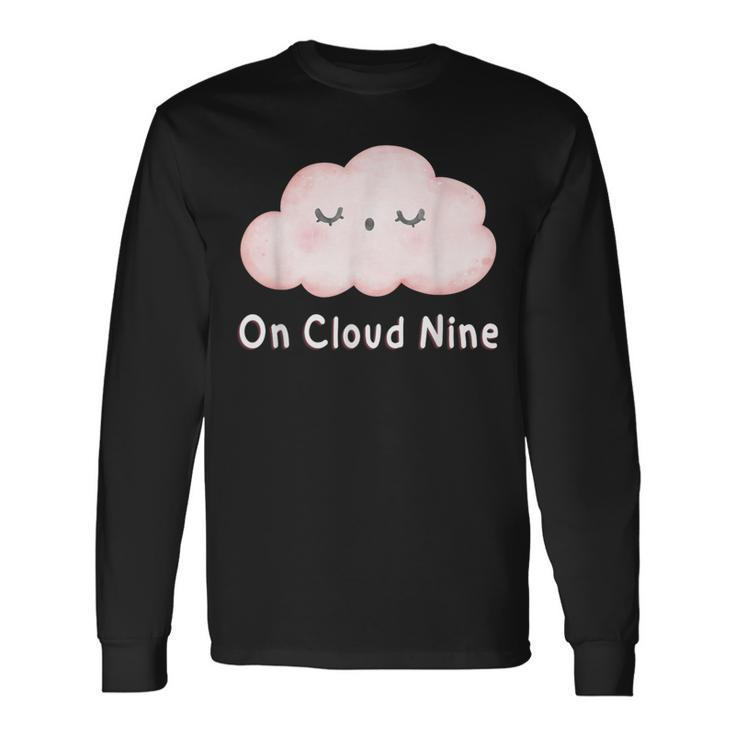Girl On Cloud Nine Happy 9Th Birthday 9 Years Old Long Sleeve T-Shirt