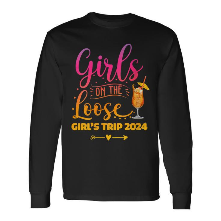 Girls On The Loose Tie Dye Girls Weekend Trip 2024 Long Sleeve T-Shirt