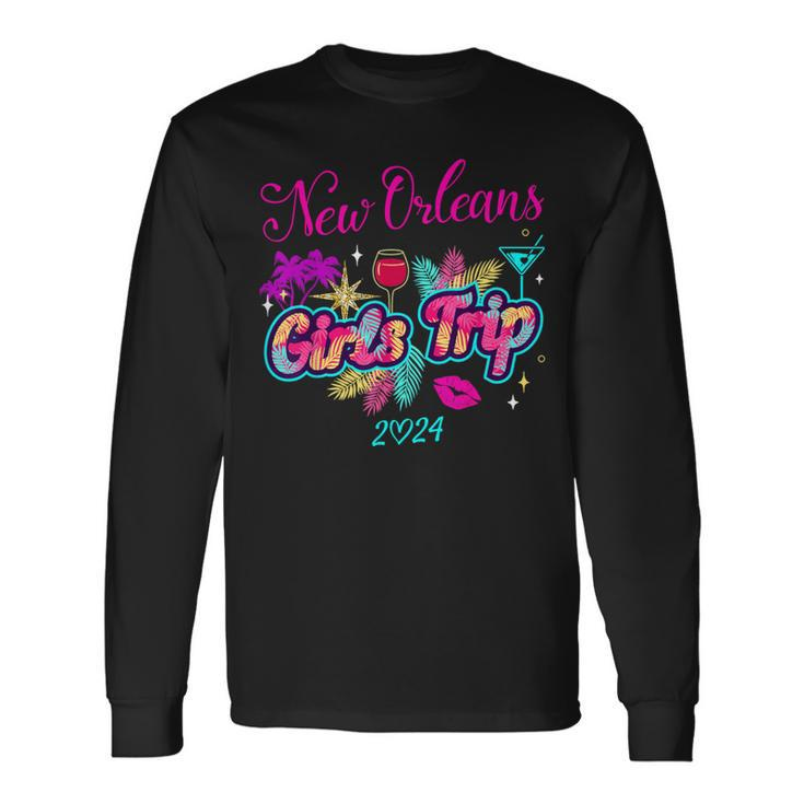 Girls Trip New Orleans 2024 Girls Weekend Birthday Squad Long Sleeve T-Shirt Gifts ideas