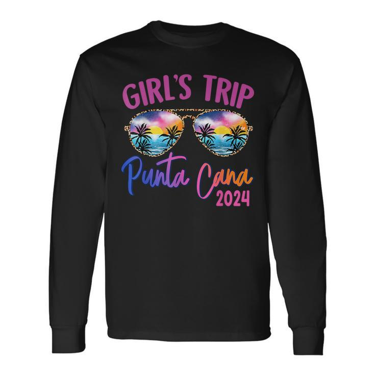 Girls Trip Punta Cana Dominican 2024 Sunglasses Summer Long Sleeve T-Shirt