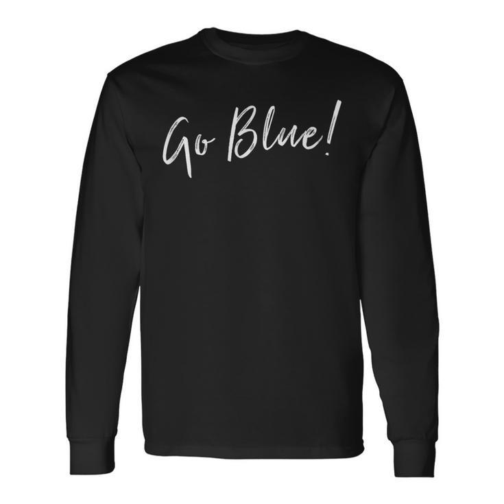 Go Blue Team Spirit Game Competition Color War Long Sleeve T-Shirt