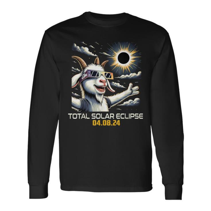 Goat Selfie Solar Eclipse Long Sleeve T-Shirt