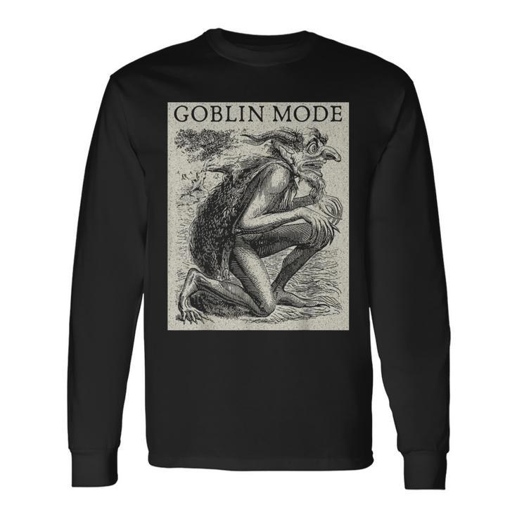 Goblin Mode Goblincore Vintage Aesthetic Off Day Trend Long Sleeve T-Shirt