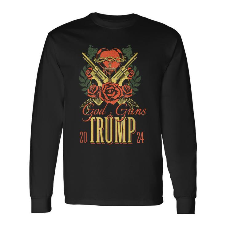 God Guns & Trump 2024 2A Support Short Sleeve Long Sleeve T-Shirt Gifts ideas