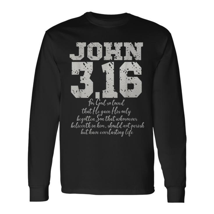 For God So Loved The World John 316 Bible Verse Christian Long Sleeve T-Shirt