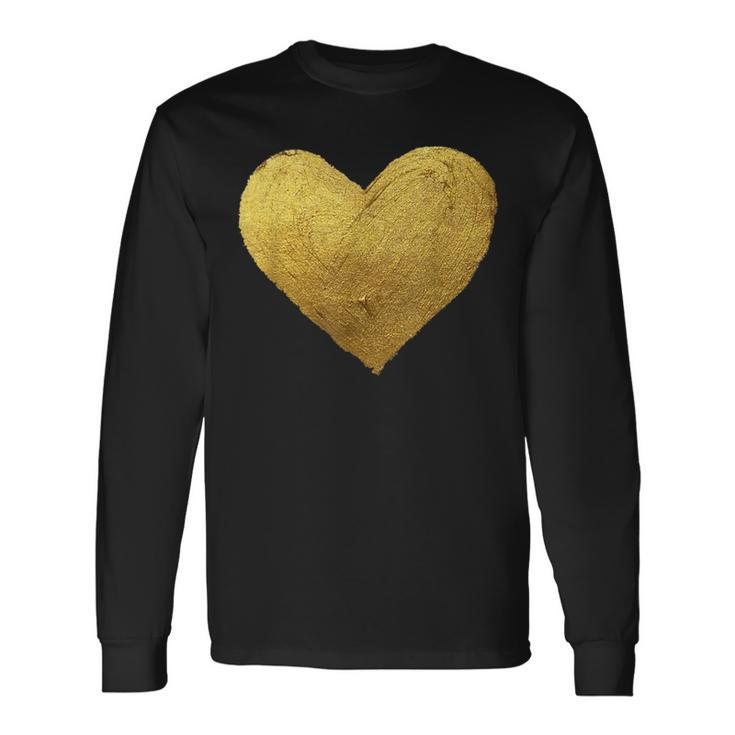 Gold Heart Symbol Of Love Long Sleeve T-Shirt