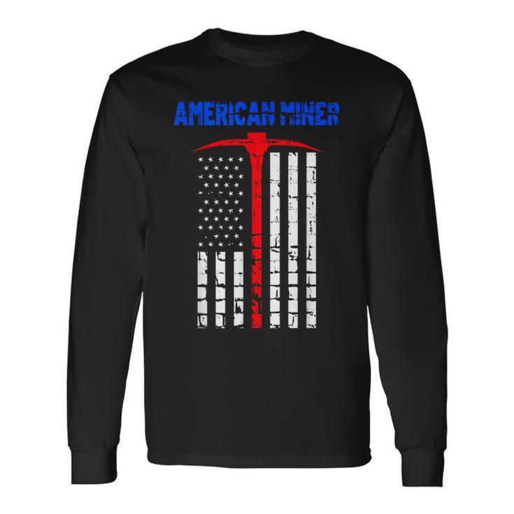 Gold Miner Proud American Miner Coal Gold Lovers Long Sleeve T-Shirt