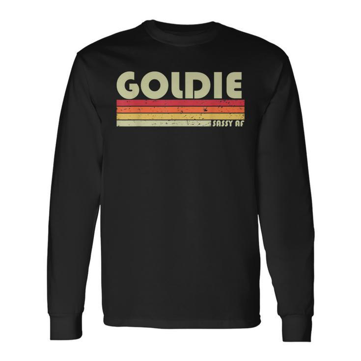 Goldie Name Personalized Retro Vintage 80S 90S Birthday Long Sleeve T-Shirt