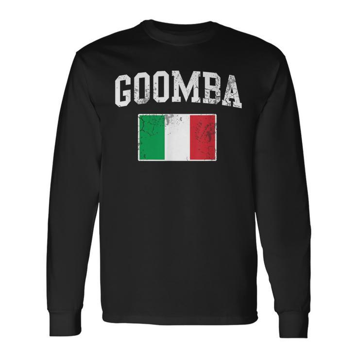 Goomba Italian Flag Italia Italy Vintage Distressed Long Sleeve T-Shirt