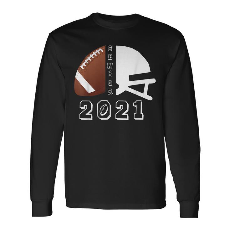 Graduate Senior Class 2021 Graduation Football Player Long Sleeve T-Shirt