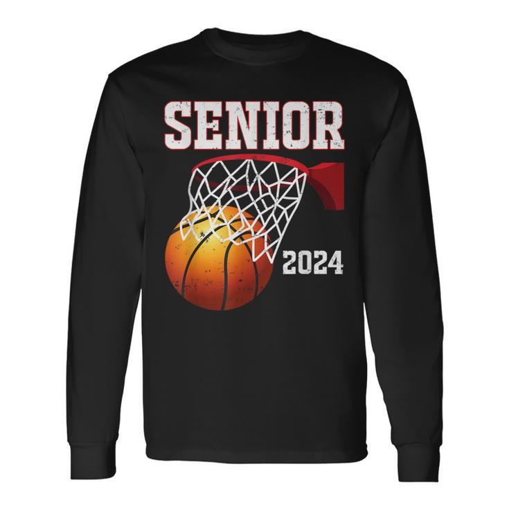 Graduate Senior Class Of 2024 Basketball Player Graduation Long Sleeve T-Shirt