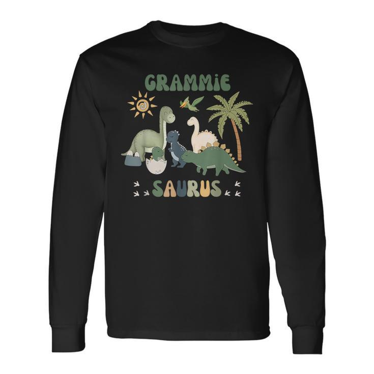 Grammiesaurus T Rex Dinosaur Grammie Saurus Family Matching Long Sleeve T-Shirt