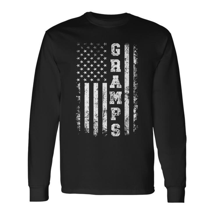 Gramps Patriotic American Flag Father's Day Grandpa Family Long Sleeve T-Shirt