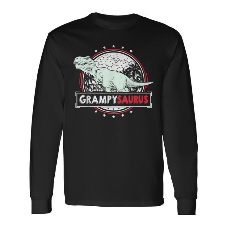 Grampysaurus For Grampy Fathers Day T Rex Dinosaur Long Sleeve T-Shirt