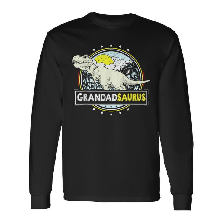 Grandadsaurus T Rex Dinosaur Grandad Fathers Day Grandad Long Sleeve T-Shirt