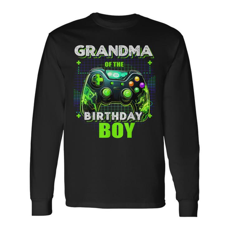Grandma Of The Birthday Boy Matching Family Video Game Party Long Sleeve T-Shirt