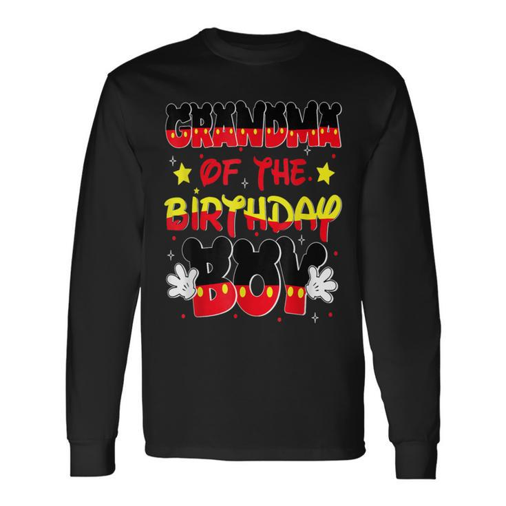 Grandma Of The Birthday Boy Mouse Family Matching Long Sleeve T-Shirt Gifts ideas