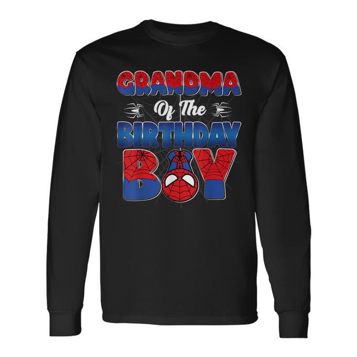 Grandma Of The Birthday Boy Spider Family Matching Long Sleeve T-Shirt