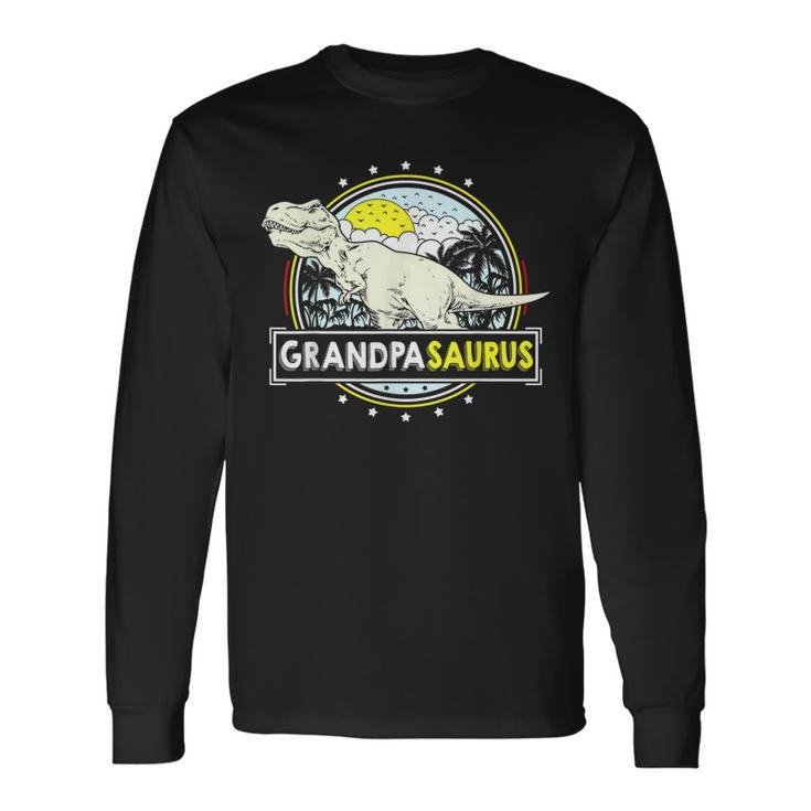 Grandpasaurus For Grandpa Fathers Day Trex Dinosaur Long Sleeve T-Shirt