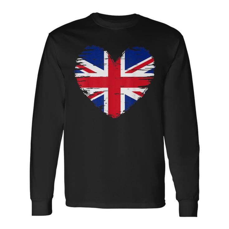 Great Britain Heart Outfit Britain Heart Flag Long Sleeve T-Shirt