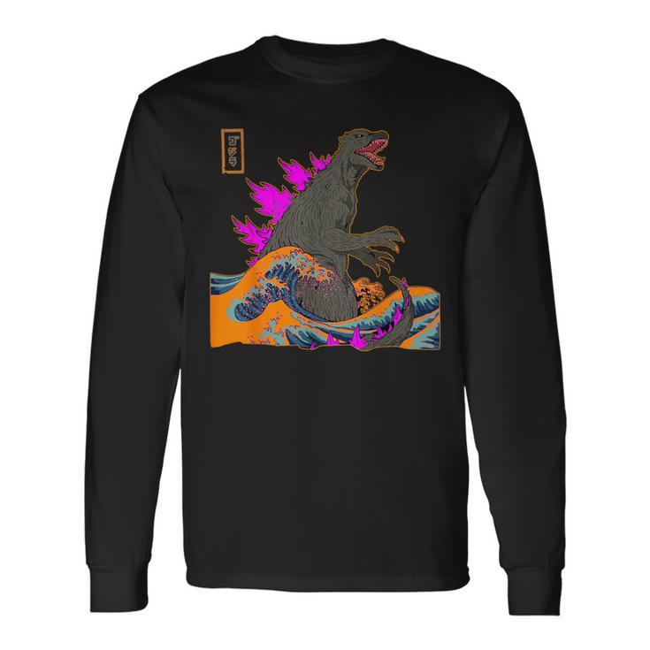 The Great Monster Off Kanagawa Teamgodzilla Wave Poster Long Sleeve T-Shirt