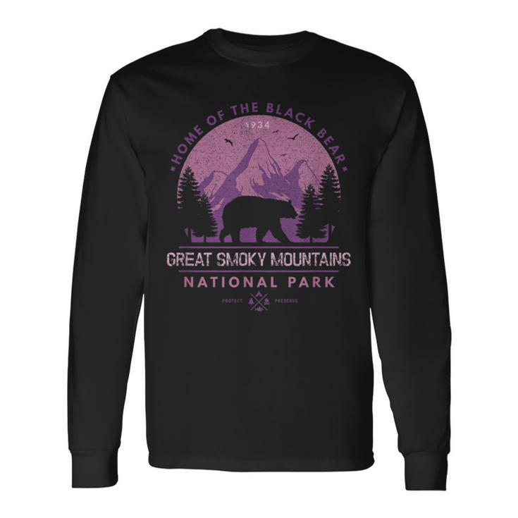 Great Smoky Mountains National Park Home Of Black Bear Long Sleeve T-Shirt