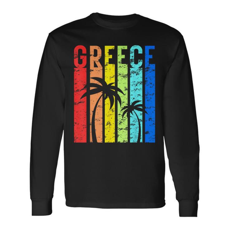 Greece Vintage Outfit Travel Vacation Greek Long Sleeve T-Shirt