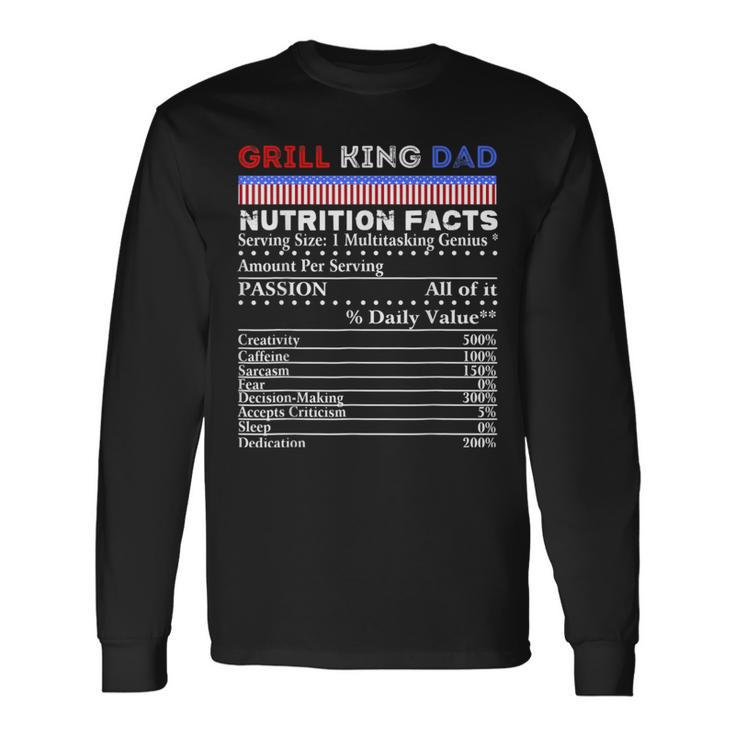 Grill King Dad Bbq Soul Food Family Reunion Cookout Fun Long Sleeve T-Shirt