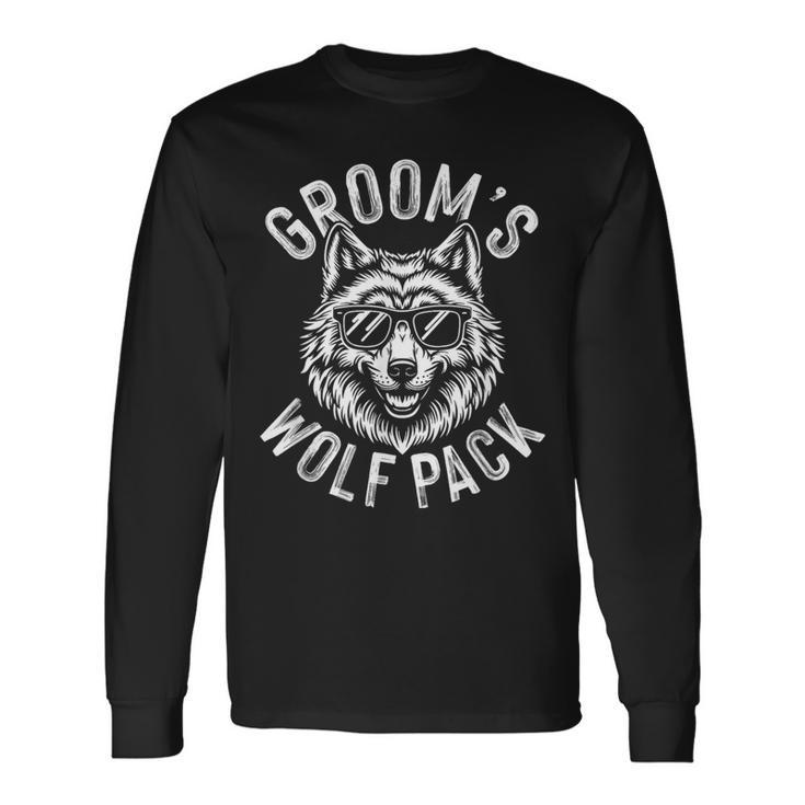 Groom's Wolf Pack Groomsmen Party Team Groom Long Sleeve T-Shirt Gifts ideas