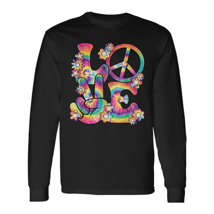Groovy Love Peace Sign Hippie Theme Party Outfit 60S 70S Long Sleeve T-Shirt