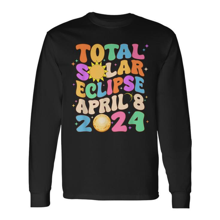 Groovy Total Sun Eclipse April 8 2024 Long Sleeve T-Shirt