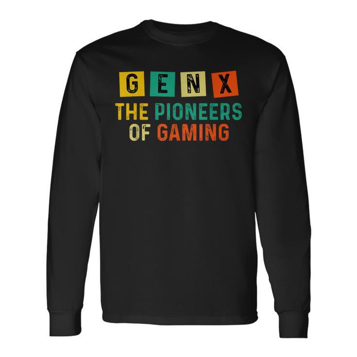 Growing Up Gen X Retro Gaming Generation X Vintage Gamer Long Sleeve T-Shirt