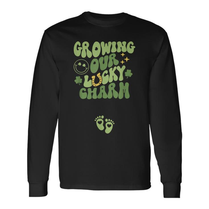 Growing Our Lucky Charm St Patrick's Day Pregnancy Maternity Long Sleeve T-Shirt