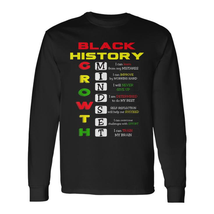 Growth Mindset Definition Cool Black History Month 2024 Long Sleeve T-Shirt