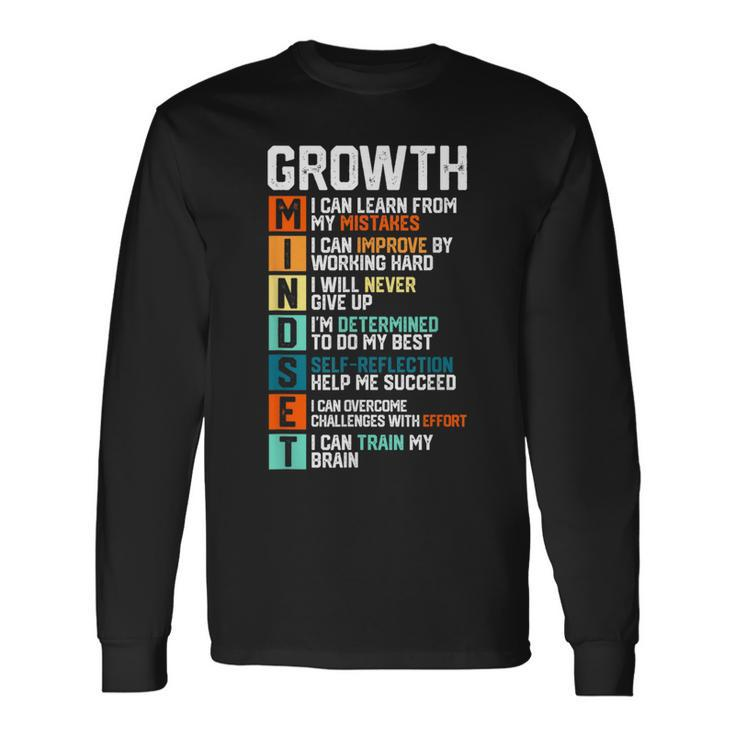 Growth Mindset Definition Motivational Quotes Long Sleeve T-Shirt