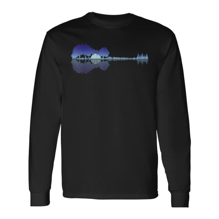 Guitar Lake Shadow Music Lovers Rock Guitar Musician Long Sleeve T-Shirt Gifts ideas