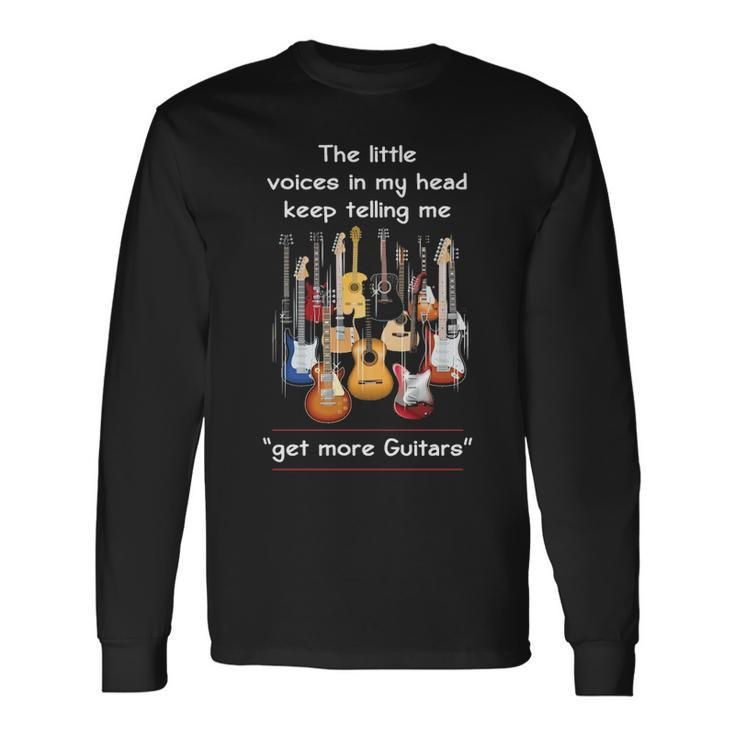 Guitar The Little Voices In My Head Long Sleeve T-Shirt