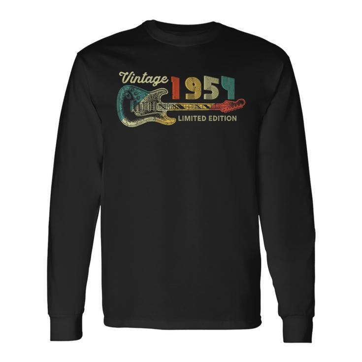 Guitar Lover 70 Year Old Vintage 1954 Limited Edition Long Sleeve T-Shirt