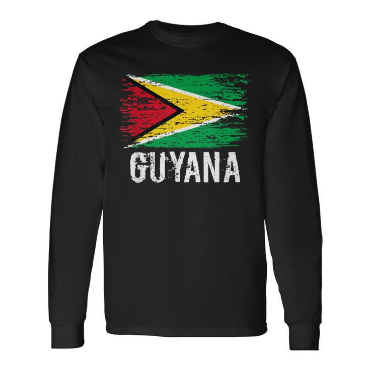Guyanese Flag Pride Vintage Guyanese Root Guyana Long Sleeve T-Shirt