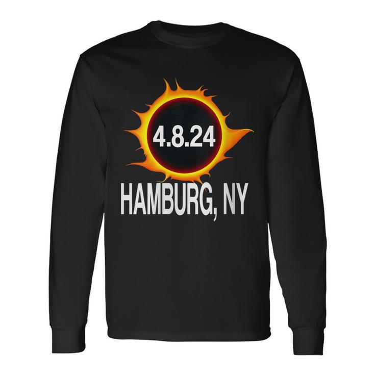 Hamburg Ny Solar Eclipse Path Totality 4-08-24 Total 2024 Long Sleeve T-Shirt