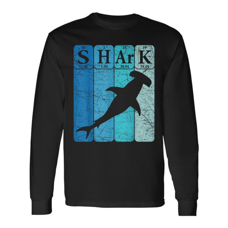 Hammerhead Shark Periodic Table Elements Retro Shark Long Sleeve T-Shirt