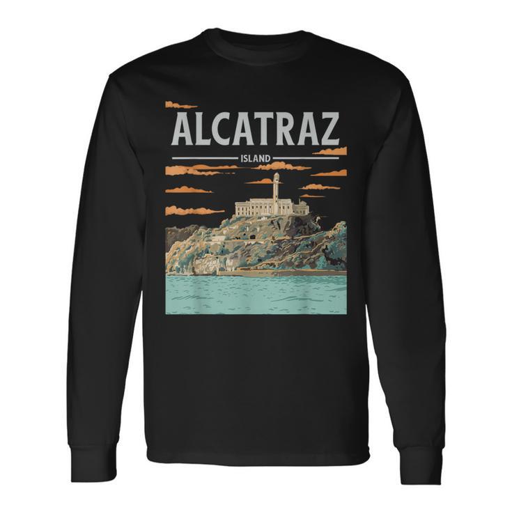 Hand-Drawn Alcatraz Langarmshirts Geschenkideen