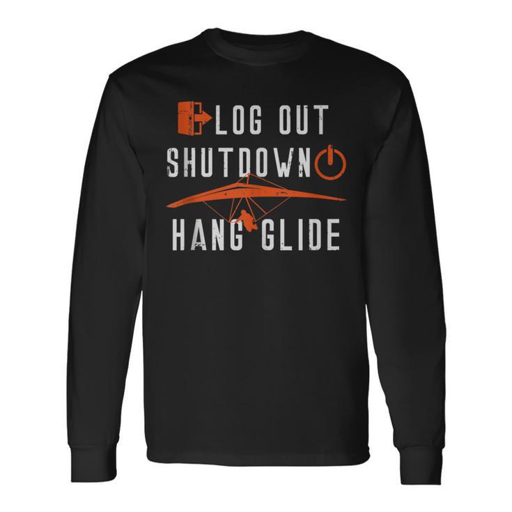 Hang Gliding Log Out Shutdown Long Sleeve T-Shirt