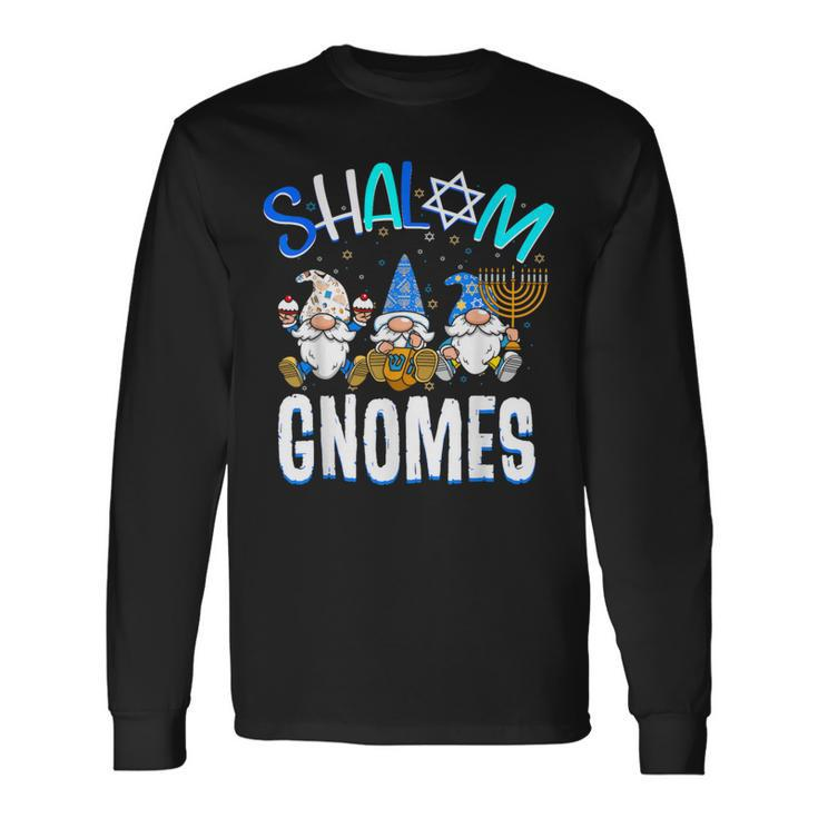 Hanukkah Shalom Gnomes Jewish Chanukah Matching Pajama Long Sleeve T-Shirt